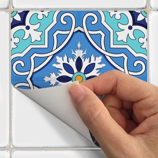 Set od 24 zidnih samoljepljivih naljepnica Ambiance Wall Stickers Tiles Flamenco, 10 x 10 cm-image-3