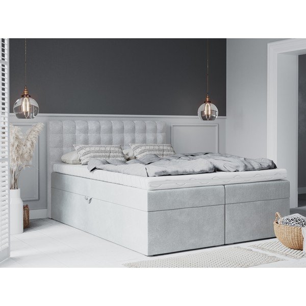 Svijetlo sivi bračni krevet Mazzini Beds Jade, 160 x 200 cm-image-4