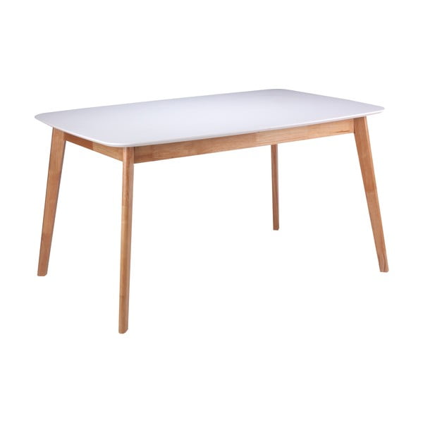 Bijeli sklopivi blagovaonski stol s podnožjem od drveta kaučukovca sømcasa Enma, dužina 120 cm