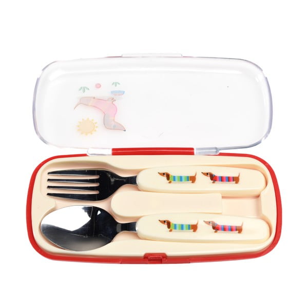 Dječji pribor za jelo 2 kom od nehrđajućeg čelika Sausage Dog – Rex London