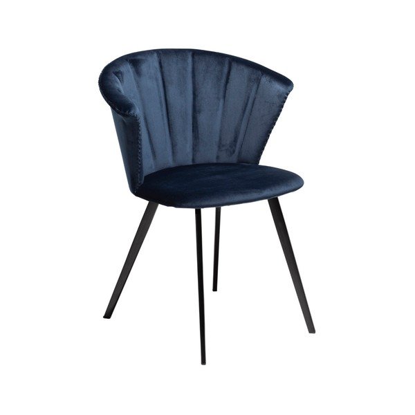 Tamnoplava fotelja DAN – FORM Denmark Merge Velvet