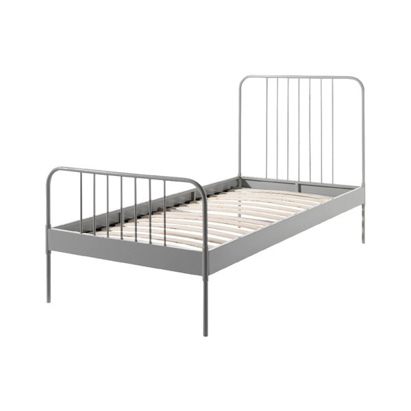 Sivi metalni krevetić Vipack Jack, 90 x 200 cm