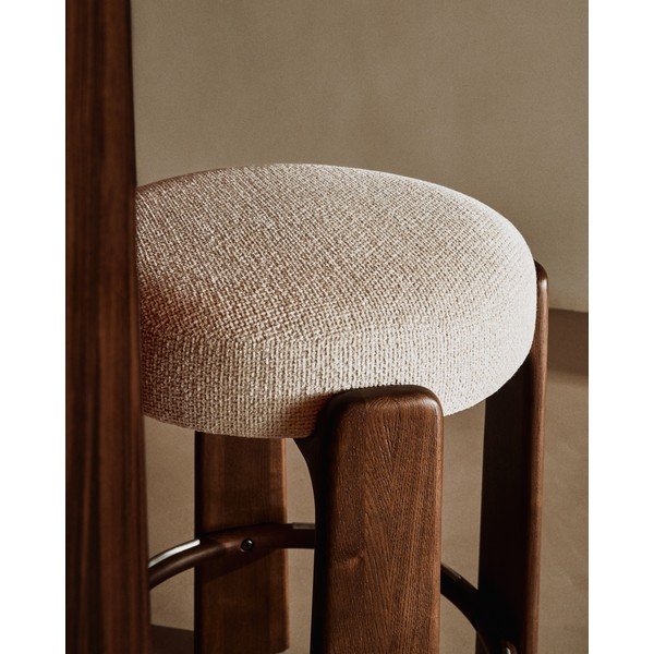 Bež/u tamnoj prirodnoj boji barska stolica od čvrste jeseni (visine sjedala 65 cm) Granite – Kave Home-image-3