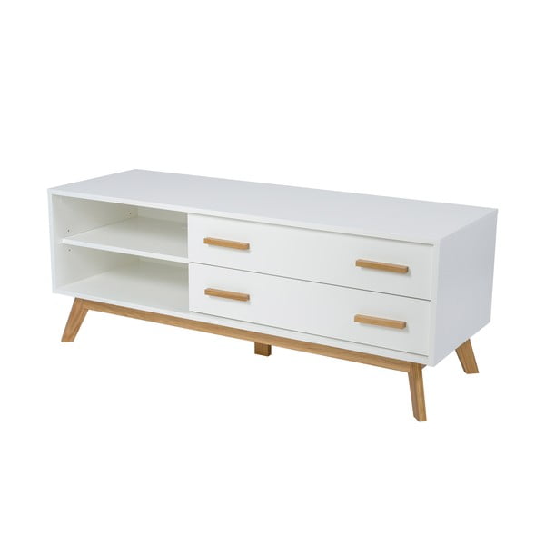 Bijela TV komoda 130x50 cm Kensal – Woodman-image-1