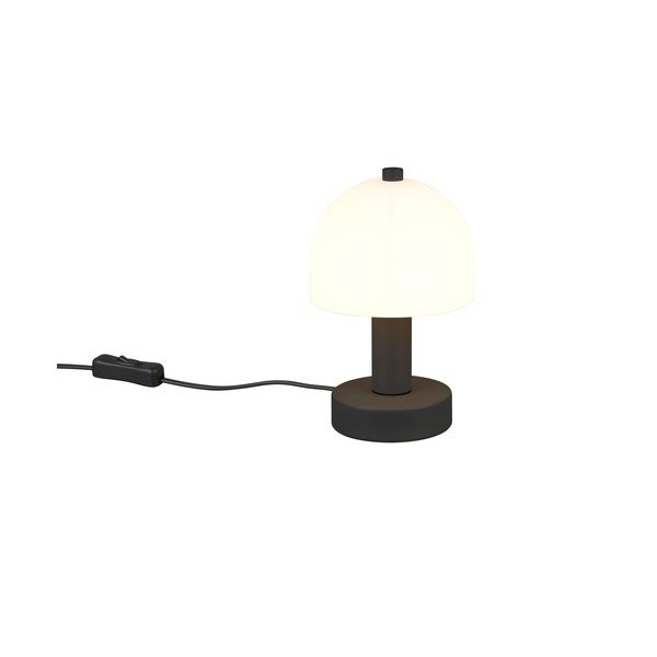 Crno-bijela stolna lampa sa staklenim sjenilom (visina 19 cm) Glenn – Reality-image-4