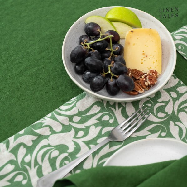 Laneni nadstolnjak 40x200 cm True Green – Linen Tales-image-1