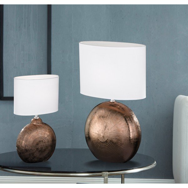 Bijelo-smeđa stolna lampa Fischer & Honsel Foro, visina 36 cm-image-1