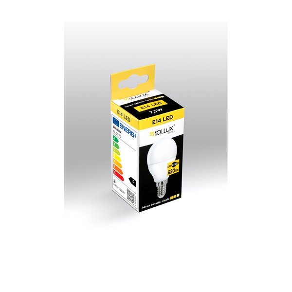 LED žarulja s toplim svjetlom E14, 7,5 W – Sollux-image-1