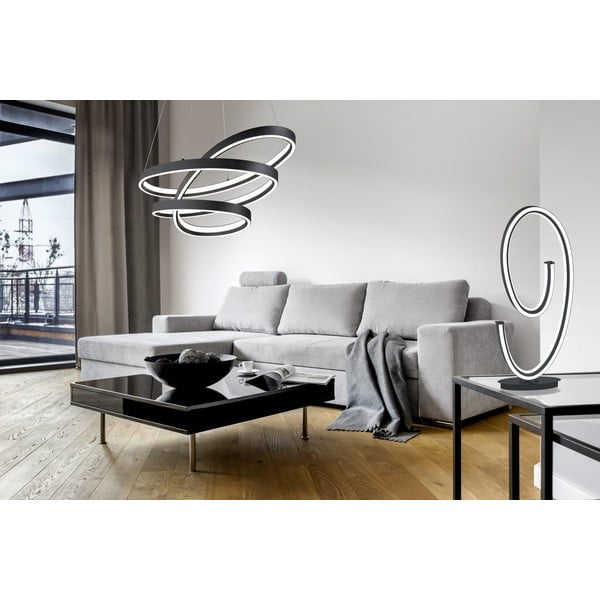 Crna LED viseća svjetiljka s metalnim sjenilom Ciola – CINQUE-image-1