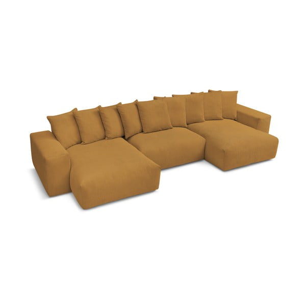 Senf žuta kutna garnitura od samta Voltaire – Bobochic Paris-image-4