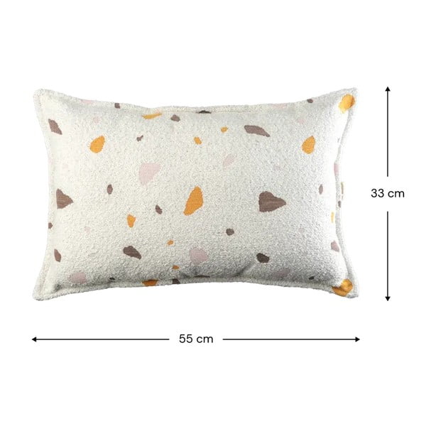 Krem dječji jastuk za sjedenje od bouclé tkanine/od šenila Terrazzo Bolster – Wigiwama-image-2