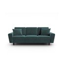 Petrolej zelena baršunasti sklopiva/s prostorom za odlaganje sofa 235 cm Kyoto – Cosmopolitan Design