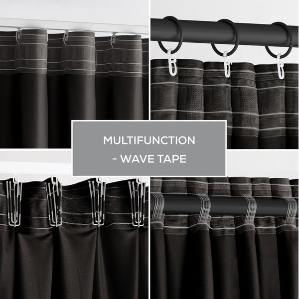 Crna zavjesa za djelomično zamračenje od samta 140x270 cm – Restilo-image-4