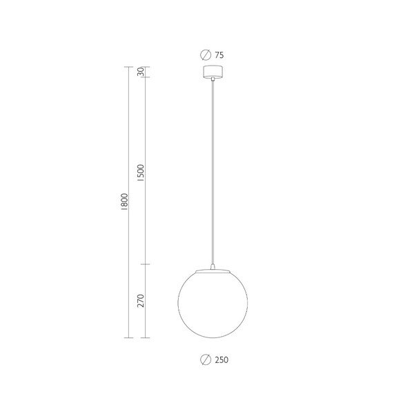 Bijela visilica s bijelim kabelom i detaljima u zlatu Sotto Luce Tsuri, ⌀ 25 cm-image-1