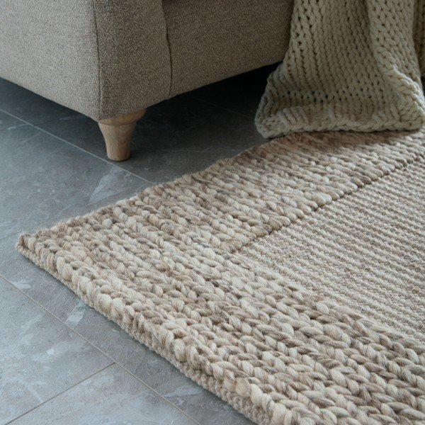 Ručno rađen tepih od mješavine vune u prirodnoj boji 200x290 cm Rue – Flair Rugs-image-2
