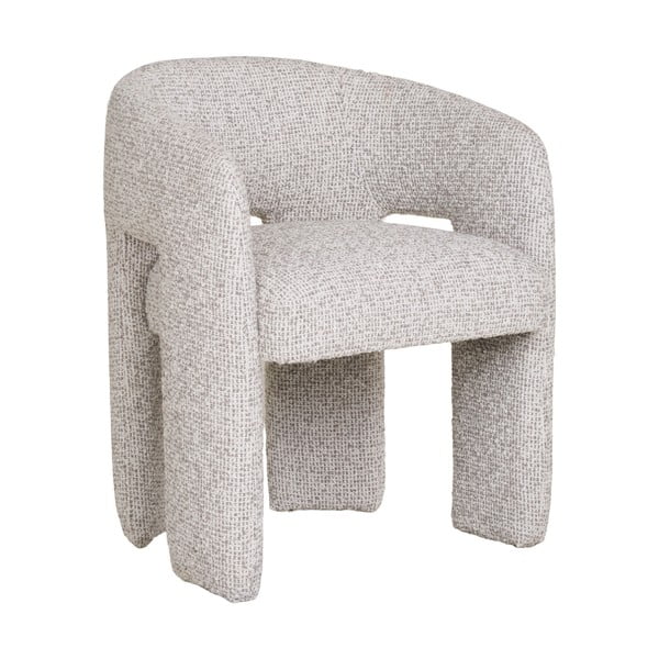 Svijetlo siva podstavljena blagovaonska stolica s naslonima za ruke Monroe – House Nordic