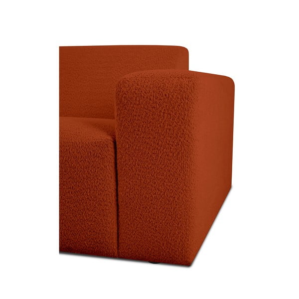 Ciglasta kutna garnitura od bouclé tkanine (s lijevim kutom) Roxy – Scandic-image-3