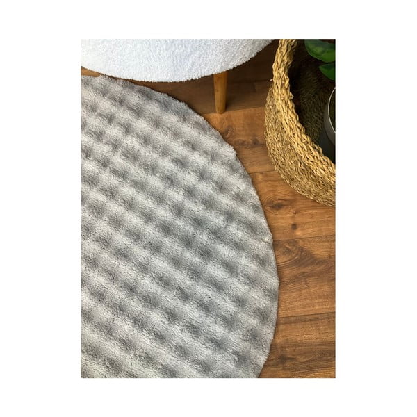 Sivi periv okrugao tepih ø 200 cm Bubbly – Oyo Concept-image-4