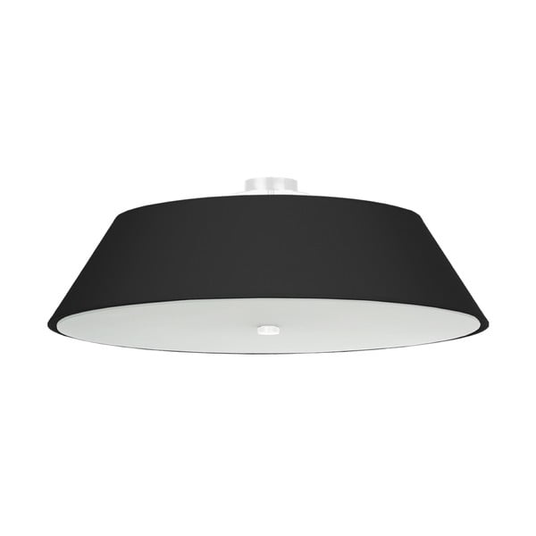 Crna stropna svjetiljka s tekstilnim sjenilom ø 70 cm Hektor – Nice Lamps