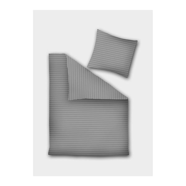 Siva posteljina od mikroperkala za bračni krevet DecoKing Dima, 230 x 220 cm