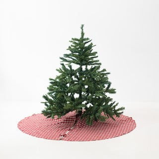 Crvena lanena okrugla prostirka za ispod božićnog drvca ø 125 cm Red Gingham – Linen Tales
