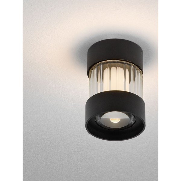 Mat crna LED stropna svjetiljka aluminijska s mogućnosti zatamnjivanja sa staklenim sjenilom Glovia – Nova Luce-image-2