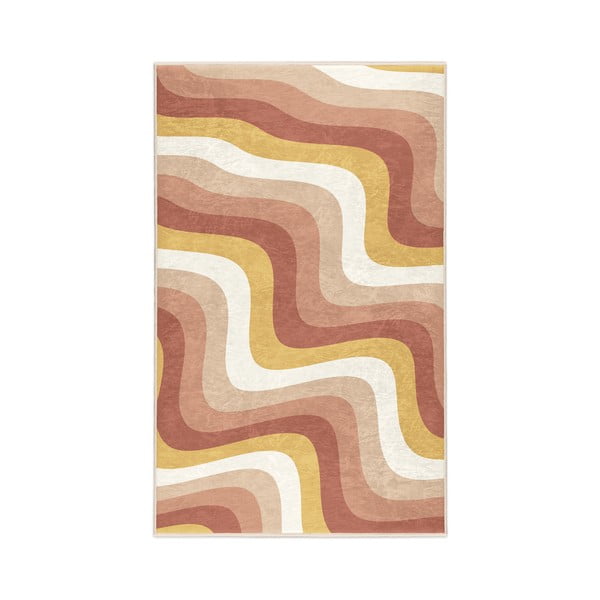 Oker žuti/prljavo rozi periv tepih 120x180 cm Creamy Strawberry Swirl – Mila Home