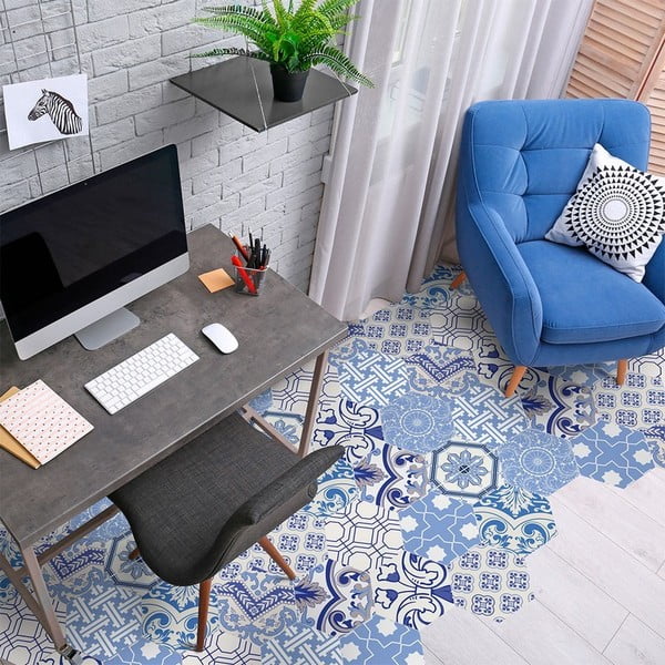 Set od 10 vodootpornih podnih samoljepljivih naljepnica Ambiance Ursulina, 20 x 18 cm-image-1