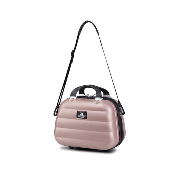 Set ružičastog putnog kovčega na kotačima s USB priključkom i torbicom za nošenje My Valice RESSNO MU & M-image-4