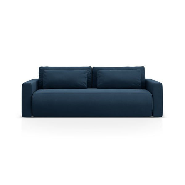 Tamno plava baršunasti sklopiva/s prostorom za odlaganje sofa 238 cm Belfast – Cosmopolitan Design