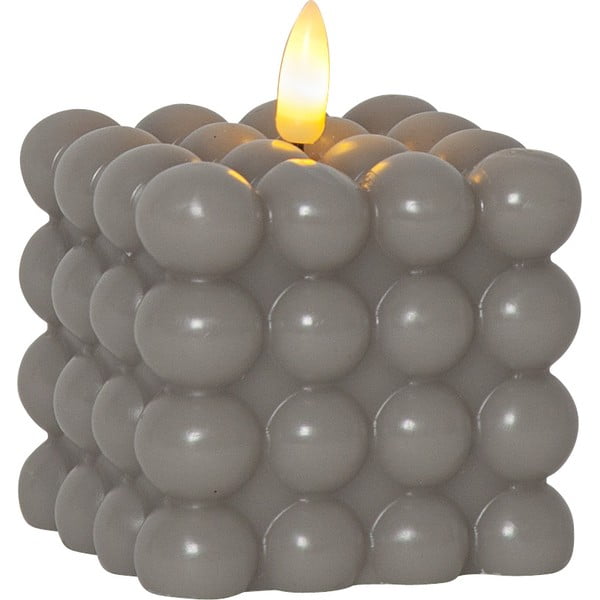Siva voštana LED svijeća Star Trading Flamme Dot, visina 9,5 cm