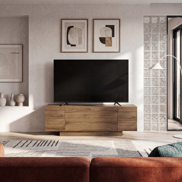 TV komoda u dekoru hrasta u prirodnoj boji 140x45x40 cm Victor – Marckeric-image-1