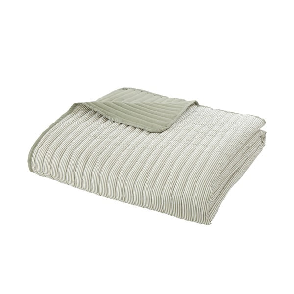 Zeleni prošiven prekrivač 220x230 cm Stripe – Catherine Lansfield