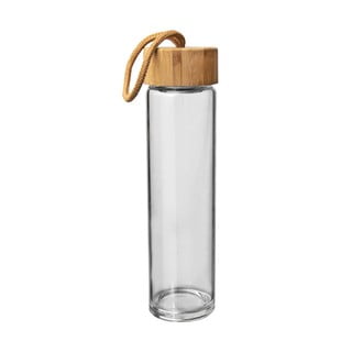 Staklena boca za vodu s poklopcem od bambusa Orion, 500 ml