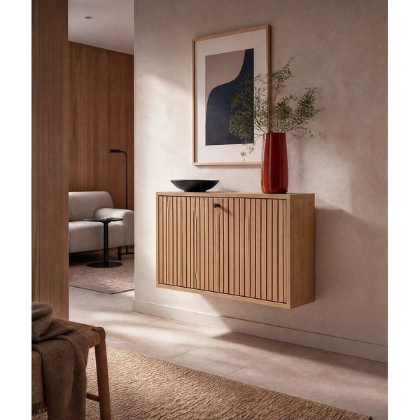 Preklopni ormarić za cipele u dekoru hrasta u prirodnoj boji 72x43x17 cm Albany  – Actona-image-1