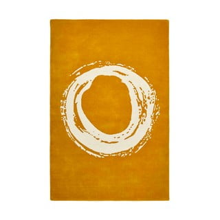 Senf žuti tepih od vune Think Rugs Elements Circle, 150 x 230 cm