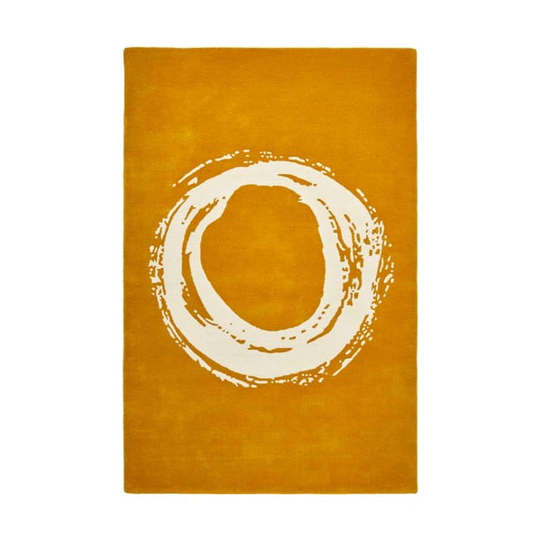 Senf žuti tepih od vune Think Rugs Elements Circle, 150 x 230 cm