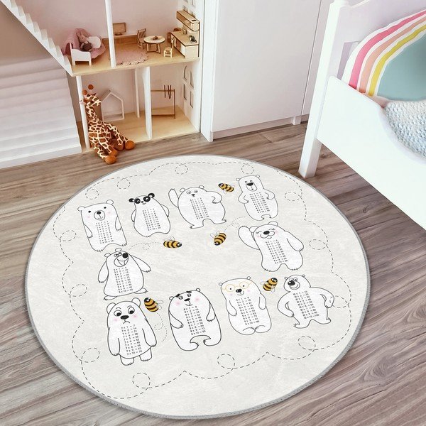 Krem dječji tepih ø 100 cm Comfort – Mila Home-image-1