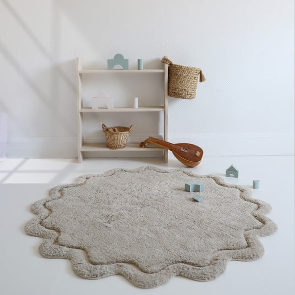 Bež periv/ručno rađen pamučan okrugao tepih ø 110 cm Sweet April Lin – Nattiot-image-3