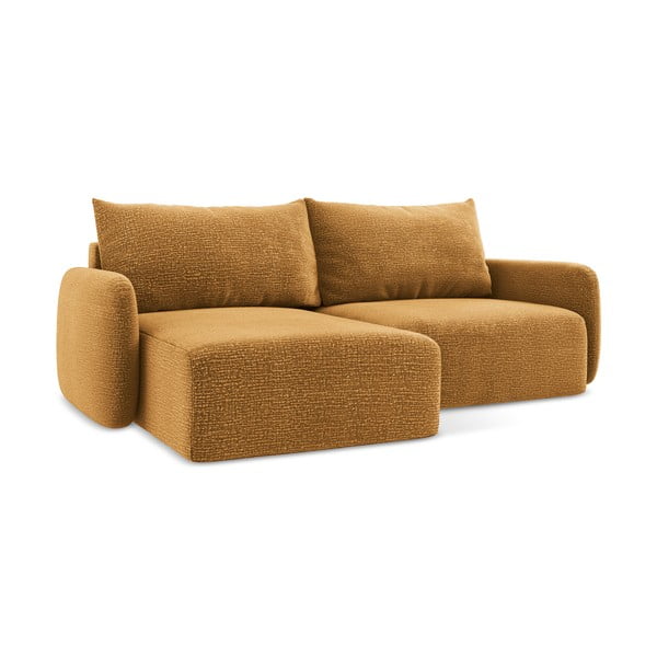 Narančasta sklopiva/s prostorom za odlaganje kutna garnitura (s lijevim kutom) Kalena – Makamii-image-2