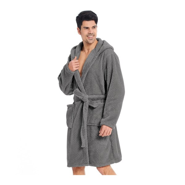 Sivi unisex kućni ogrtač od mikrovlakana DecoKing Sleepyhead, veličina M-image-1