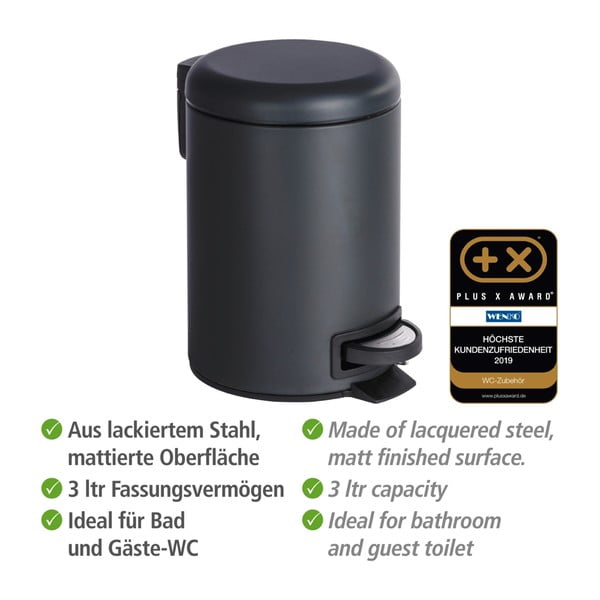 Crna kanta za smeće Wenkoo Leman, 3 l-image-3
