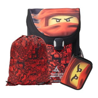 3-dijelni set od crvene školske torbe, pernice i torbe LEGO® Ninjago Easy
