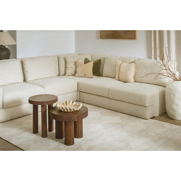 Bež vunen tepih 133x190 cm Agnus Checkered – Agnella-image-2