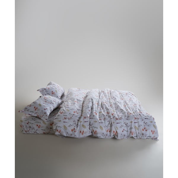 Bijela posteljina za krevet za jednu osobu od renforce pamuka 140x200 cm Floral Dance Autumn – Mila Home Luxury-image-3