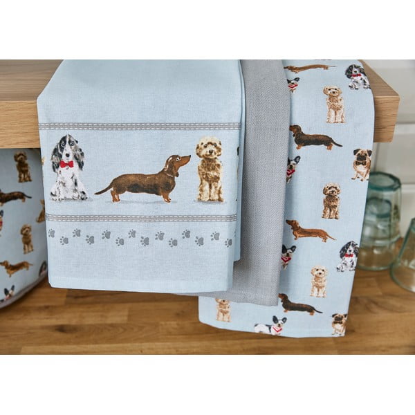 Pamučna kuhinjska krpa 3 kom 45x65 cm Curious Dogs – Cooksmart ®-image-1