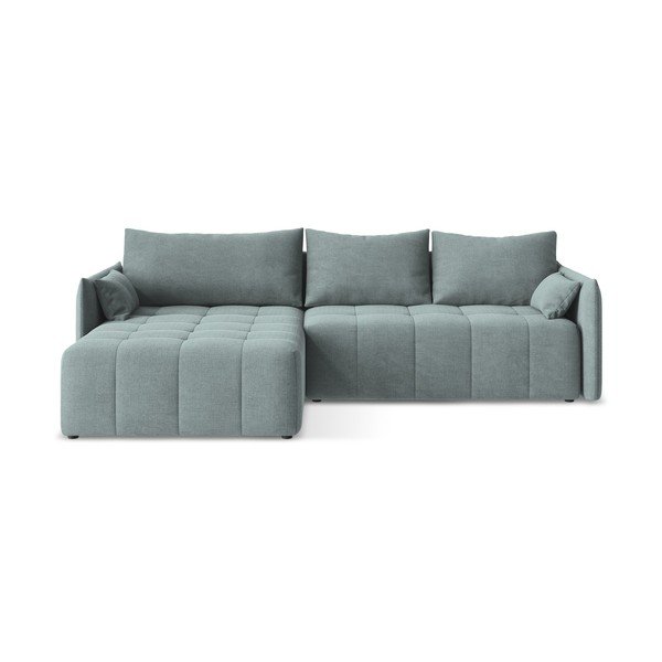 Plava sklopiva/s prostorom za odlaganje kutna garnitura (s lijevim kutom/s ležaljkom) Moku – Makamii