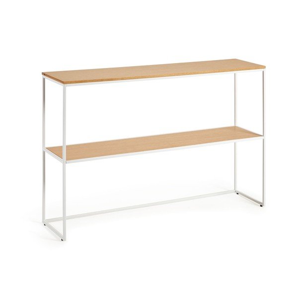 Bijeli/u prirodnoj boji pomoćni stol u dekoru hrasta 30x120 cm Yoana – Kave Home