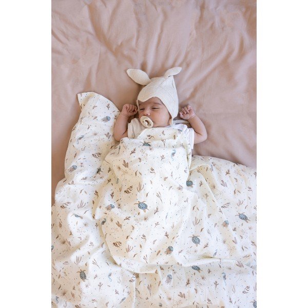 Svijetlo žuta dječja posteljina za dječji krevetić od organskog pamuka 70x100 cm Sea Garden – Cam Cam Copenhagen-image-3