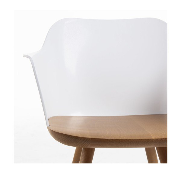 Bijela fotelja s nogama od bukvinog drveta Kave Home Klam-image-4